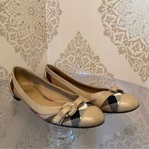 BURBERRY Nova Check Canvas Ballerina Flats Size 40